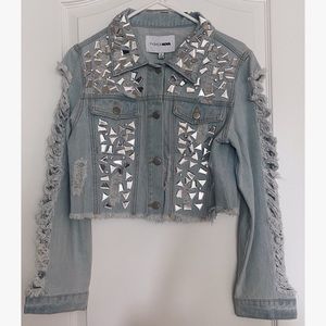 Fashion Nova Rhinestone Broken Hearts Jacket